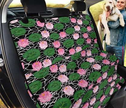 Lotus Flower And Leaf Pattern Print Pet Car Back Seat Cover