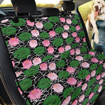Lotus Flower And Leaf Pattern Print Pet Car Back Seat Cover