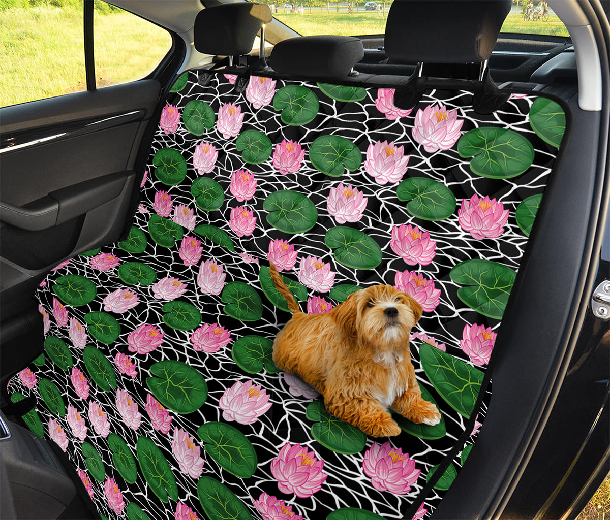 Lotus Flower And Leaf Pattern Print Pet Car Back Seat Cover