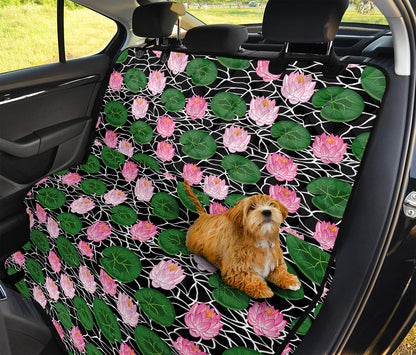Lotus Flower And Leaf Pattern Print Pet Car Back Seat Cover