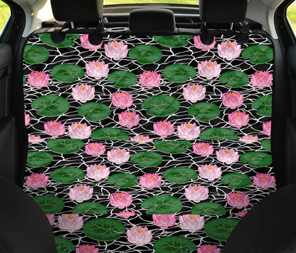 Lotus Flower And Leaf Pattern Print Pet Car Back Seat Cover