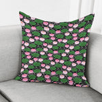 Lotus Flower And Leaf Pattern Print Pillow Cover
