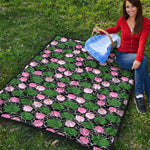 Lotus Flower And Leaf Pattern Print Quilt