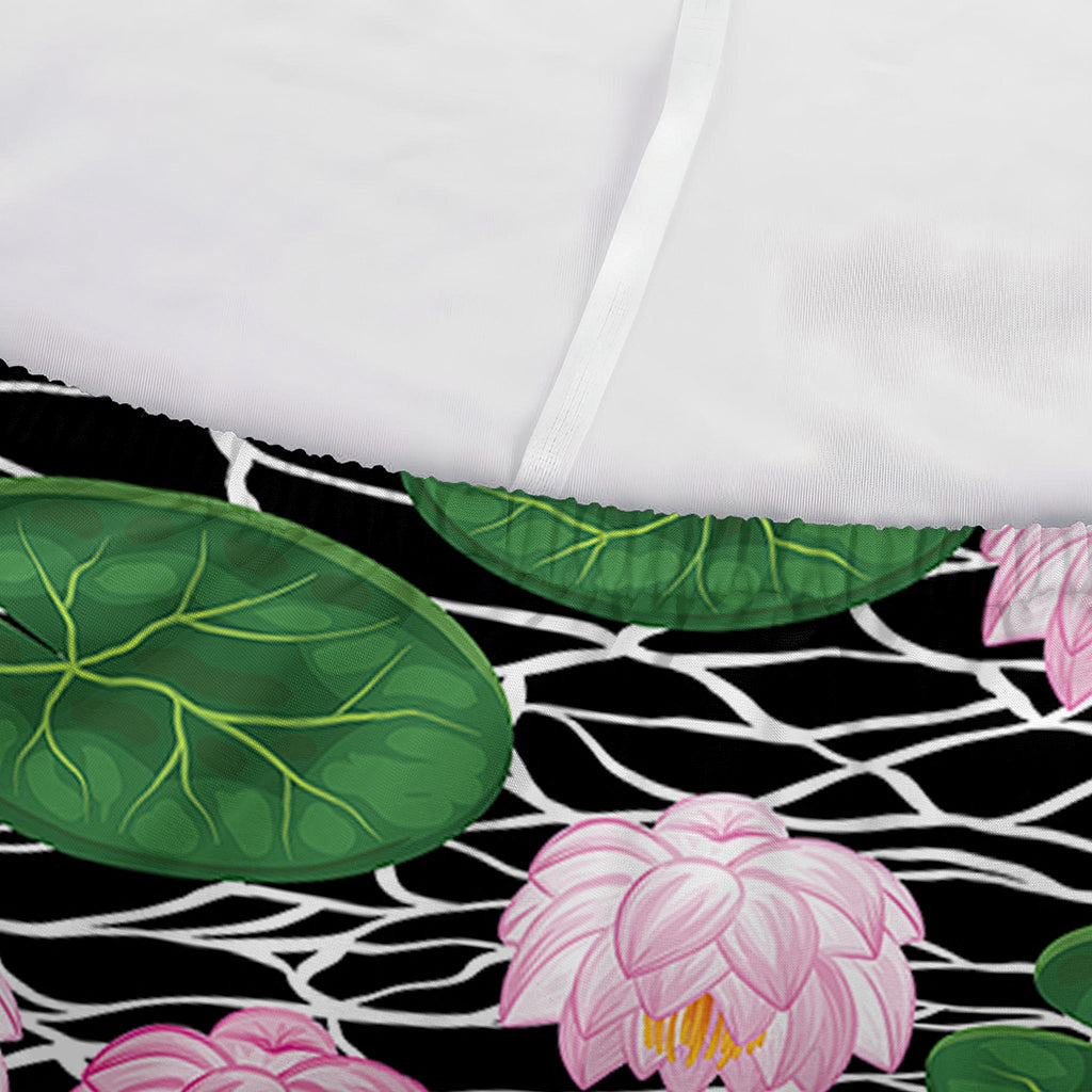 Lotus Flower And Leaf Pattern Print Sofa Cover