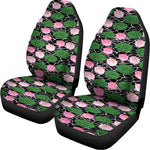 Lotus Flower And Leaf Pattern Print Universal Fit Car Seat Covers