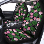 Lotus Flower And Leaf Pattern Print Universal Fit Car Seat Covers