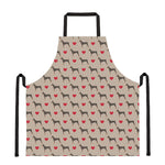 Love Dobermann Pattern Print Apron