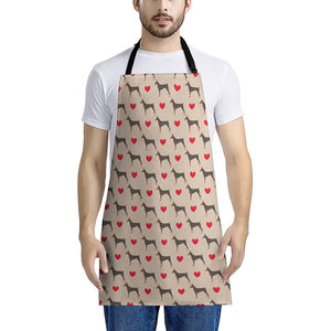 Love Dobermann Pattern Print Apron