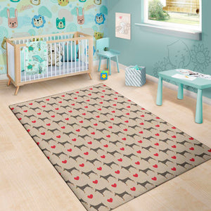 Love Dobermann Pattern Print Area Rug