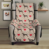 Love Dobermann Pattern Print Armchair Protector