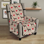 Love Dobermann Pattern Print Armchair Protector