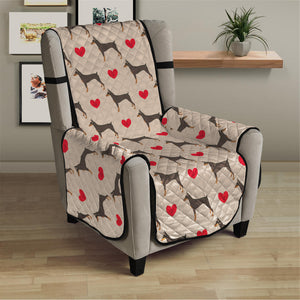 Love Dobermann Pattern Print Armchair Protector