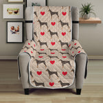 Love Dobermann Pattern Print Armchair Protector