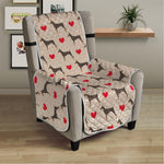 Love Dobermann Pattern Print Armchair Protector