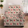 Love Dobermann Pattern Print Armchair Slipcover