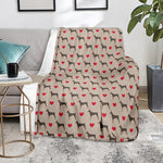 Love Dobermann Pattern Print Blanket