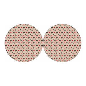 Love Dobermann Pattern Print Car Coasters