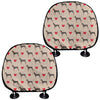 Love Dobermann Pattern Print Car Headrest Covers