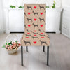 Love Dobermann Pattern Print Dining Chair Slipcover