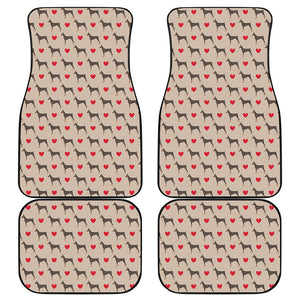 Love Dobermann Pattern Print Front and Back Car Floor Mats