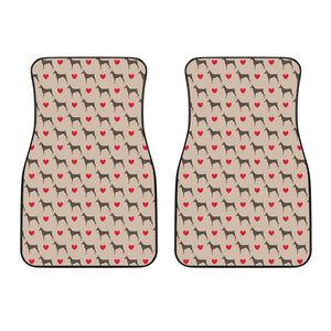 Love Dobermann Pattern Print Front Car Floor Mats