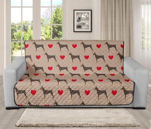 Love Dobermann Pattern Print Futon Protector