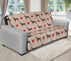 Love Dobermann Pattern Print Futon Protector