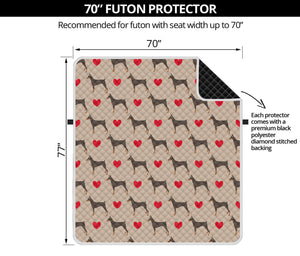 Love Dobermann Pattern Print Futon Protector