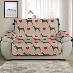 Love Dobermann Pattern Print Half Sofa Protector