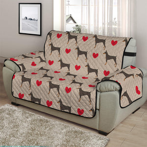 Love Dobermann Pattern Print Half Sofa Protector