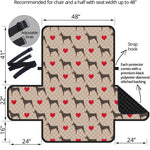 Love Dobermann Pattern Print Half Sofa Protector