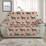 Love Dobermann Pattern Print Half Sofa Protector