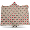 Love Dobermann Pattern Print Hooded Blanket