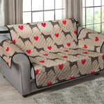 Love Dobermann Pattern Print Loveseat Protector