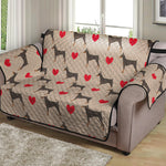 Love Dobermann Pattern Print Loveseat Protector