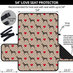 Love Dobermann Pattern Print Loveseat Protector