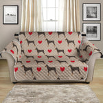 Love Dobermann Pattern Print Loveseat Protector