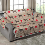 Love Dobermann Pattern Print Loveseat Protector