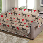 Love Dobermann Pattern Print Loveseat Protector