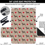 Love Dobermann Pattern Print Loveseat Protector