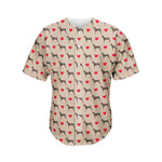 Love Dobermann Pattern Print Men's Baseball Jersey