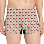 Love Dobermann Pattern Print Men's Boxer Briefs