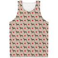 Love Dobermann Pattern Print Men's Tank Top
