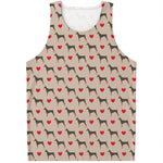 Love Dobermann Pattern Print Men's Tank Top