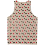 Love Dobermann Pattern Print Men's Tank Top