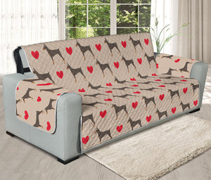 Love Dobermann Pattern Print Oversized Sofa Protector