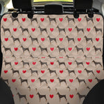 Love Dobermann Pattern Print Pet Car Back Seat Cover