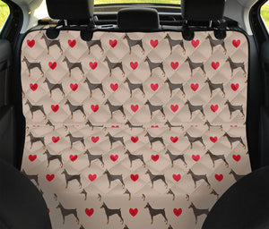 Love Dobermann Pattern Print Pet Car Back Seat Cover