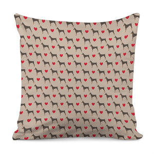 Love Dobermann Pattern Print Pillow Cover