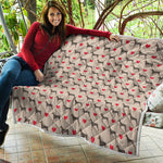 Love Dobermann Pattern Print Quilt